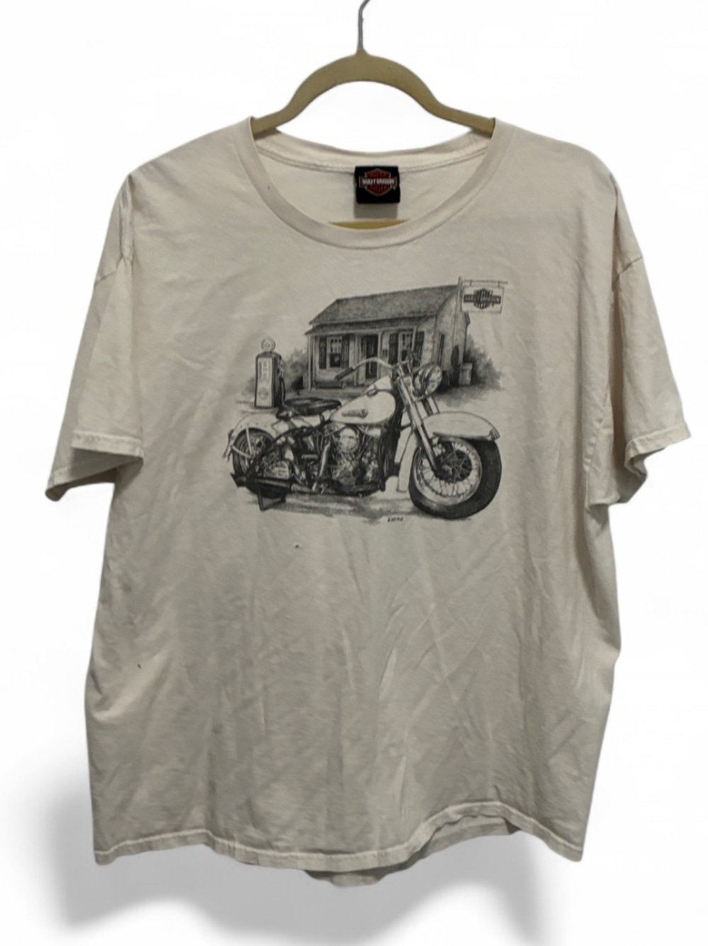 Harley Davidson Kimono Vintage-Style Motorcycle Graphic Short Sleeve Tee